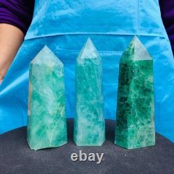 3 pièces 2470G Pilliers en Fluorite Verte Naturelle Minéraux Spécimens 2725