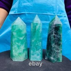 3 pièces 2470G Pilliers en Fluorite Verte Naturelle Minéraux Spécimens 2725