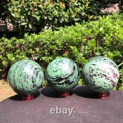 3 pièces 2530g Boule de Quartz Cristal Rouge-Vert Naturel Top Guérison 2071