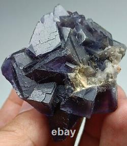 3kg Échantillons de grappes de cristaux cubiques de fluorite couleur bleu violacé - Pk 22 pièces