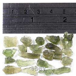 5.33g 22pcs MOLDAVITE morceaux bruts naturels LOT #RM529