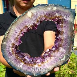 5.85lb Magnifique Pièce De Trou Améthyste Naturel Grande Et Épaisse F488