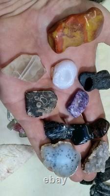 62 Pièces de Cristaux d'Opale Flèche de Dinosaure Trilobite Tourmaline Pastèque