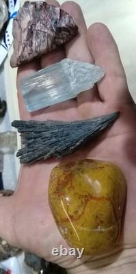 62 Pièces de Cristaux d'Opale Flèche de Dinosaure Trilobite Tourmaline Pastèque