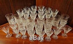 65 Pieces Waterford Crystal Tramore Pattern Collection Décanteur + 64 Lunettes