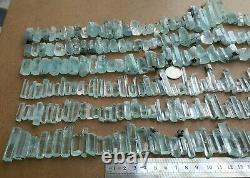 700 Grammes Top Aquamarine Terminé Lot De Cristal 230 Pièces De Shagir, Pakistan