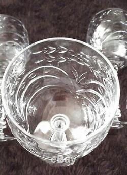 7 Pièces Vin / Eau Goblet, Baden Cristal Vintage / Antique Cut Verre Mcm-parfait
