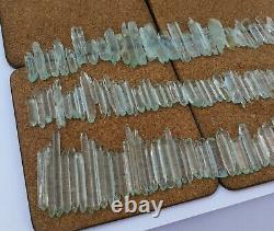 90gm Top Rare Eteched Aquamarine D / T Terminated Cristal Lot 131 Pièces Shagir, Pk