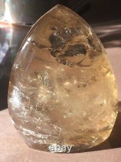 Aaa Citrine Crystal Rainbows Point Very Golden Cette Pièce 327g Congo