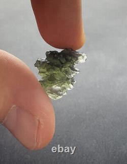 Authentic Moldavite Crystal 2.87gr/14.35ct Besednice Pièce De Manteau De La République Tchèque