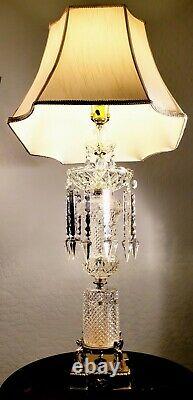Baccarat Style Hollywood Régence Fine Lampe De Table En Cristal 100% Pièce Complète