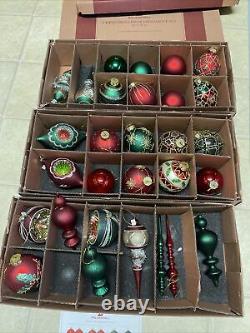 Balsam Hill Christmas Cheer Glass Ornament Set 29 De 32 Pièces