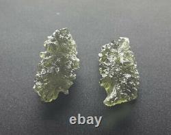 Besednice Moldavite Crystals 2-piece Lot 6,00grammes Total 30ct Classe Régulière