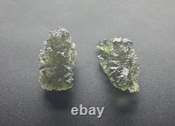 Besednice Moldavite Crystals 2-piece Lot 6,00grammes Total 30ct Classe Régulière