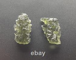 Besednice Moldavite Crystals 2-piece Lot 6,00grammes Total 30ct Classe Régulière