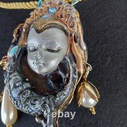 Bijoux De Luxe Gothique Art Déco Nouveau Collier Pendentif Femme Lune Coquillages Perles 1