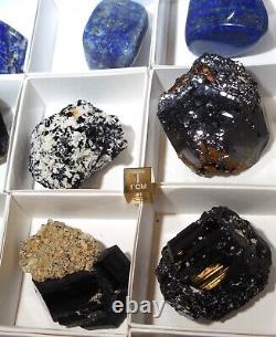 Black Tourmaline Erongo Lapis Lazuli Tumbles Violet Fluorite Vente En Gros 33 Pièces
