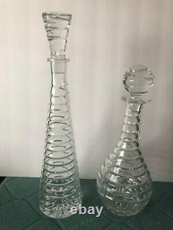 Bloc Crystal Decanter Coil Modèle Clear Barware Cut Spiral Around Piece Large