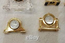Brass Miniature Collection Horloges Et Cristal Au Plomb Lot De 12 Pièces Bateau Libre