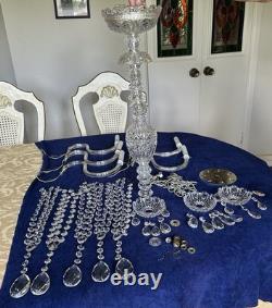 Chandelier en verre cristal - Pièces pour reconstruction 5 bras + lot de pièces