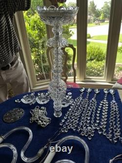 Chandelier en verre cristal - Pièces pour reconstruction 5 bras + lot de pièces