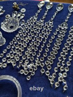 Chandelier en verre cristal - Pièces pour reconstruction 5 bras + lot de pièces
