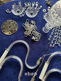 Chandelier en verre cristal - Pièces pour reconstruction 5 bras + lot de pièces