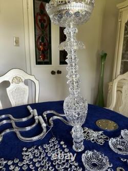 Chandelier en verre cristal - Pièces pour reconstruction 5 bras + lot de pièces