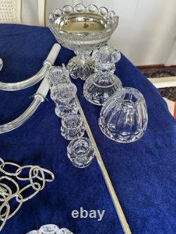 Chandelier en verre cristal - Pièces pour reconstruction 5 bras + lot de pièces