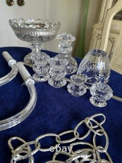 Chandelier en verre cristal - Pièces pour reconstruction 5 bras + lot de pièces