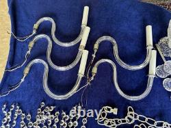 Chandelier en verre cristal - Pièces pour reconstruction 5 bras + lot de pièces