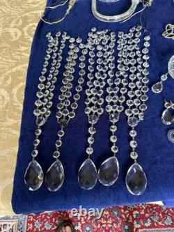 Chandelier en verre cristal - Pièces pour reconstruction 5 bras + lot de pièces