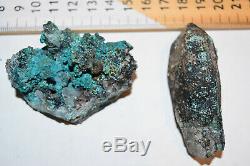 Chrysocolla Sur Quartz Du Pérou 7 Pièce Parcelle # 1234