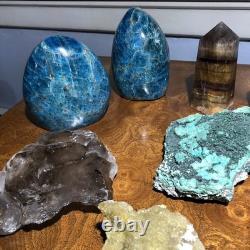 Collection de Cristaux : Apatite, Quartz, Fluorite, Labradorite, Plus de 15 Pièces