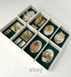 Collection de miniatures Swarovski 8 pièces Cristal Souvenirs avec accent doré # 8