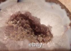 Couper & Poli Mexique Cristal Geode Specimens 3lbs, 2 Pièces, Les Deux Côtés De La Géod