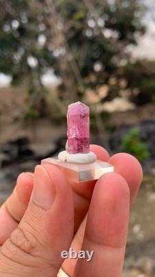 Cristal Topaze Katlang Rose Terminé avec Matrice Combine Pièce de Collection Top