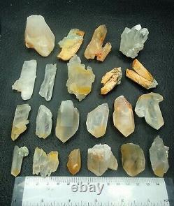 Cristaux d'Amphibole/Quartz Osseux (Lot de 21 Pièces) du Balochistan, Pakistan