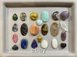 Cristaux et cabochons Lot 5, 22 pièces, 212 g, fabrication de bijoux