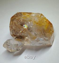 Diamant Herkimer (Guérisseur doré avec enfant) Taille rare ! ÉNORME pièce d'exposition