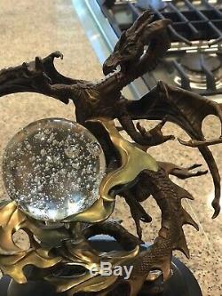Dragon Majestueux Boule De Cristal Franklin Mint Bronze Piece Superbe Ne Suis Pas Sûr Nom