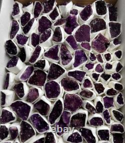 Échantillon de cristaux d'améthyste, lot de 96 pièces