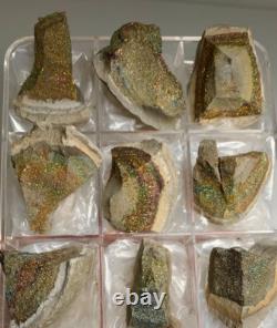 Échantillons de chalcopyrite rares, lot de 9 pièces
