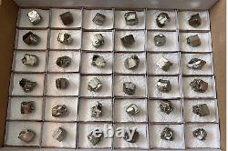 Échantillons minéraux bulgares Lot de 36 pièces de pyrite 21-25mm