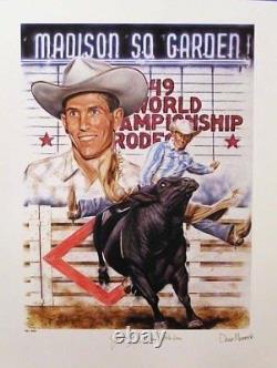 Edition Limitée Autographié Jim Epaules Pbr Pro Rodeo Hall Of Fame Poster