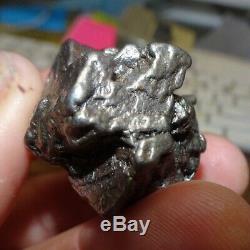 Énorme 118 Gm Campo Del Cielo Meteorite Crystal! Piece Grande Grande Taille Avec Support