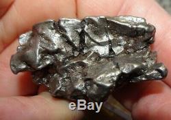 Énorme 118 Gm Campo Del Cielo Meteorite Crystal! Piece Grande Grande Taille Avec Support