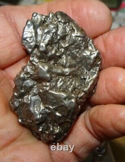 Énorme 136 Gm Campo Del Cielo Meteorite Crystal! Grande Grande Taille De Morceau Avec Le Stand