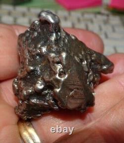 Énorme 152 Gm Campo Del Cielo Meteorite Crystal! Piece Grande Grande Taille Avec Support