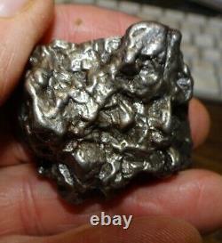 Énorme 156 Gm Campo Del Cielo Meteorite Crystal! Grande Grande Taille De Morceau Avec Le Stand